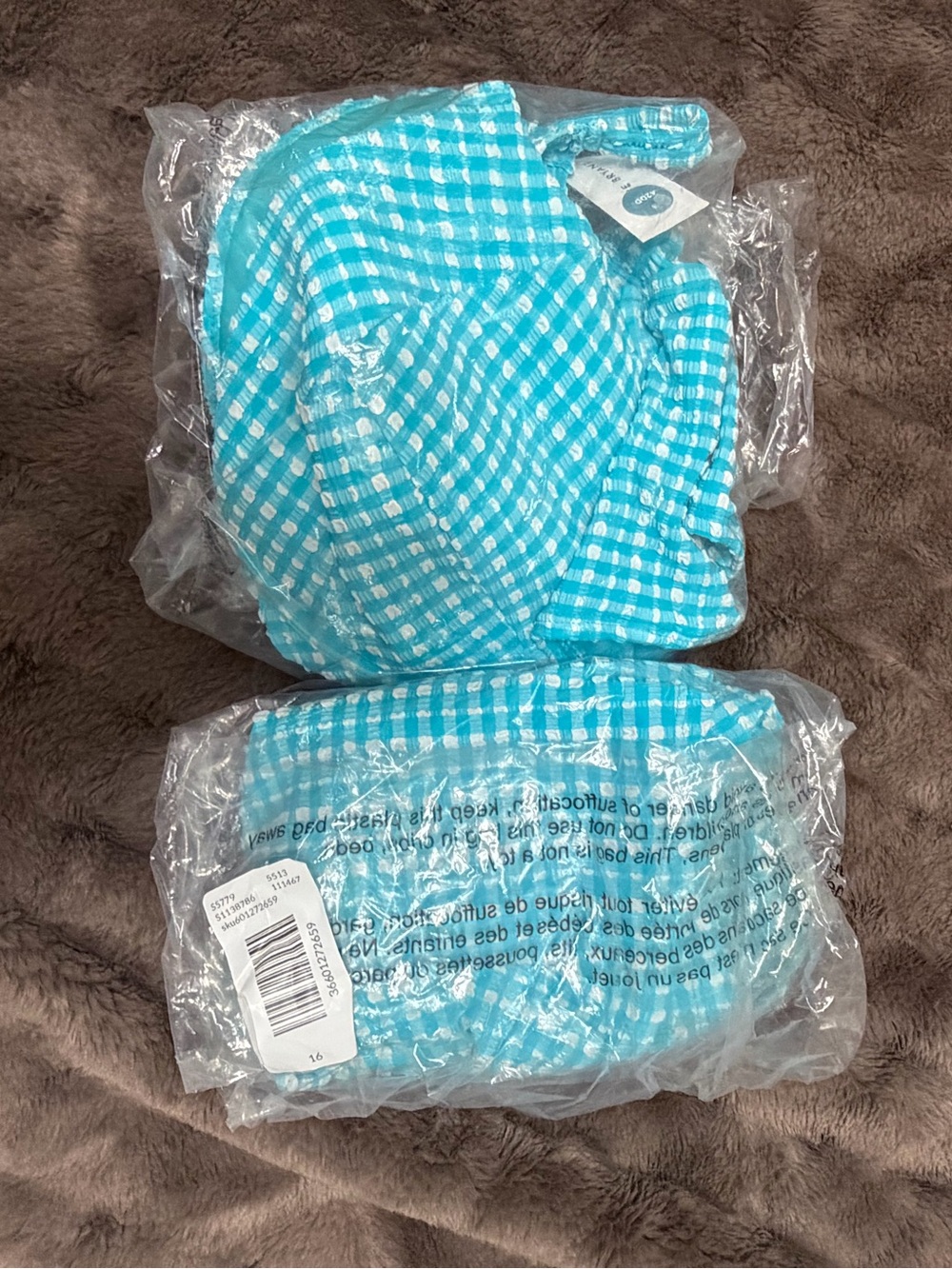 Lane Bryant Gingham Blue 2 piece swim - Picture 5 of 5